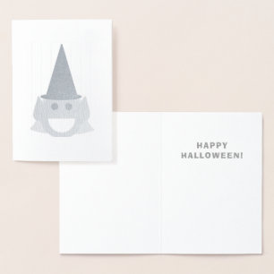 Halloween Hexe Niedlich Spaß lächelnd glücklicher Folienkarte