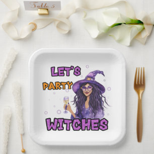 Halloween-Hexe Pappteller
