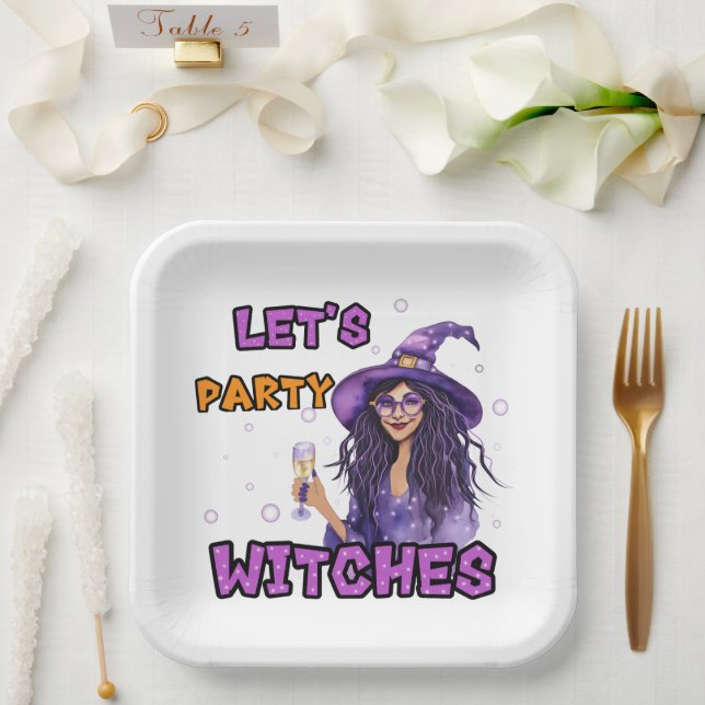 Halloween-Hexe Pappteller (Hochzeit)
