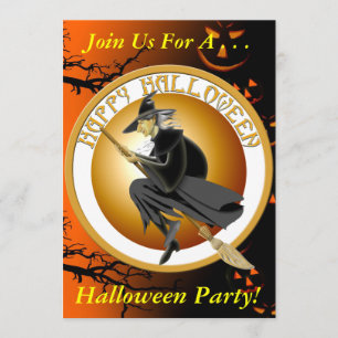 Halloween-Hexe-Party Einladung