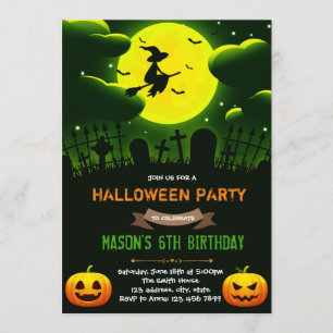 Halloween-Hexe-Party Einladung