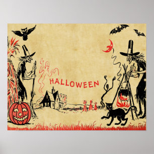 Halloween-Hexe-Plakat Poster