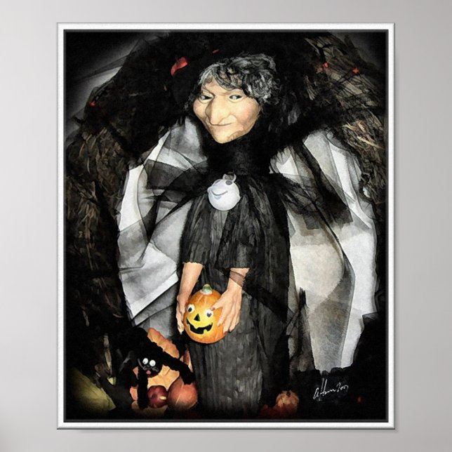 Halloween-Hexe Poster (Vorne)