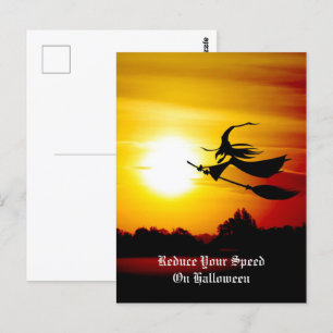 Halloween Hexe Postkarte
