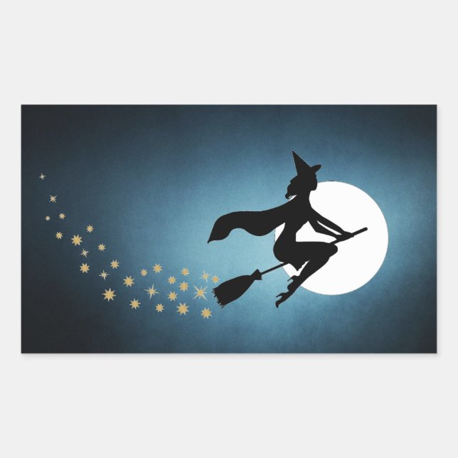 Halloween - Hexe Rechteckiger Aufkleber (Vorderseite)