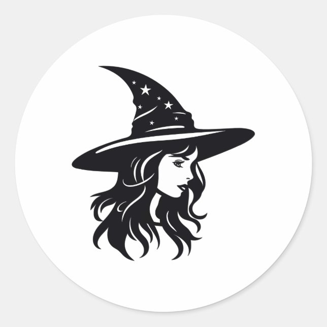 Halloween Hexe Runder Aufkleber (Vorderseite)