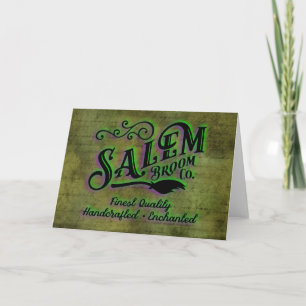 Halloween-Hexe-Salem-Besen-Unternehmensschild Karte