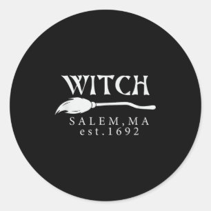 Halloween Hexe Salem, Ma Est.1692 Gruselige Damen Runder Aufkleber
