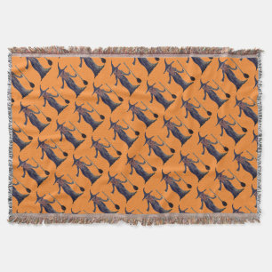 Halloween Hexe Schwarz Orange Muster Gruselig Decke