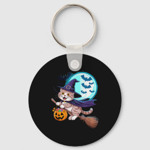 Halloween Hexe Scottish Fold Mond Coupari Schlüsselanhänger