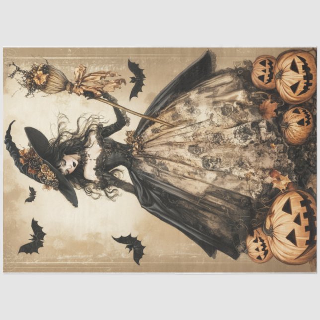 Halloween Hexe Seidenpapier (Vorderseite)