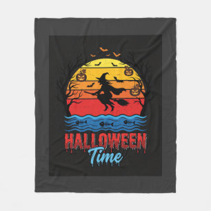 Halloween Hexe Sonnenuntergang Vektor Fleecedecke