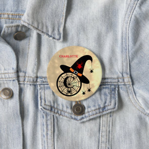Halloween Hexe Spinne Monogramm C Benutzerdefinier Button