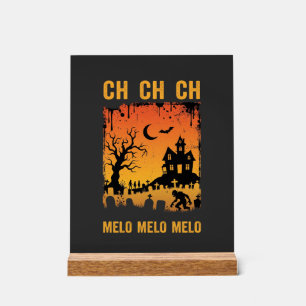 Halloween-Hexe Spukhaus Silhouette Kunst_1 Acrylschild
