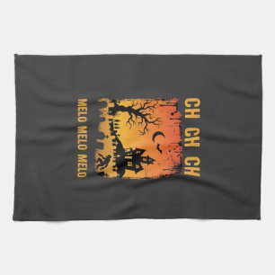Halloween-Hexe Spukhaus Silhouette Kunst_1 Geschirrtuch