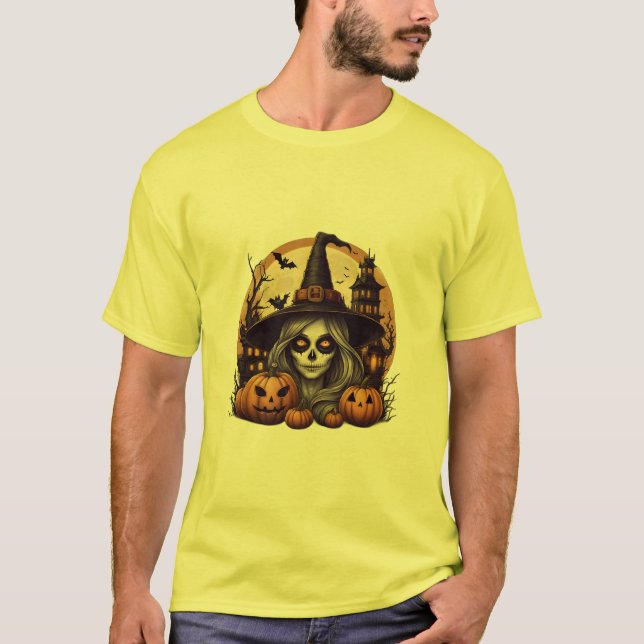 Halloween Hexe T-Shirt (Vorderseite)
