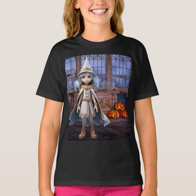 Halloween Hexe. T-Shirt (Vorderseite)