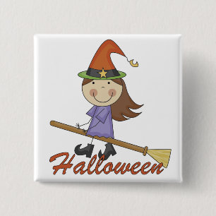 Halloween-Hexe-T - Shirts und Geschenke Button