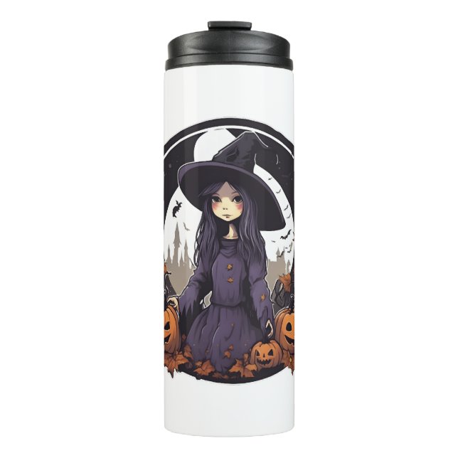 Halloween Hexe Thermosbecher (Vorderseite)