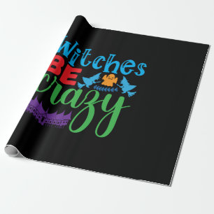 Halloween-Hexe total verrückt Geschenkpapier