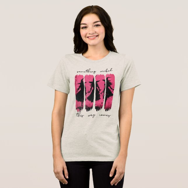 Halloween Hexe Tri-Blend Shirt (Vorderseite voll)