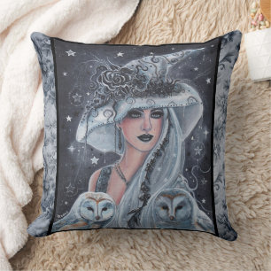 Halloween Hexe und Eule Kissen