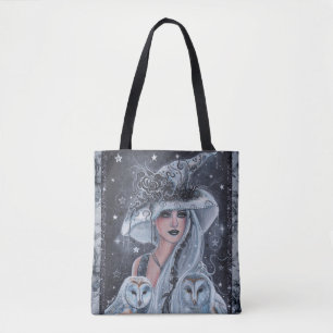 Halloween-Hexe und Eule Tasche