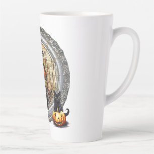 Halloween Hexe und Katze Milchtasse