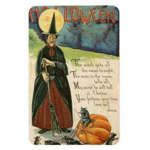 Halloween Hexe Vintage Magnet