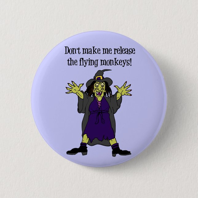 Halloween-Hexeknopf Button (Vorderseite)
