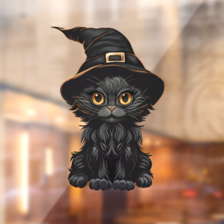 Halloween Hexen Black Cat Window Decal Fensteraufkleber