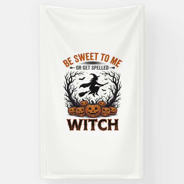 Halloween Hexen Design Sei Süß Oder Werde Verzaube Banner (Vertikal)