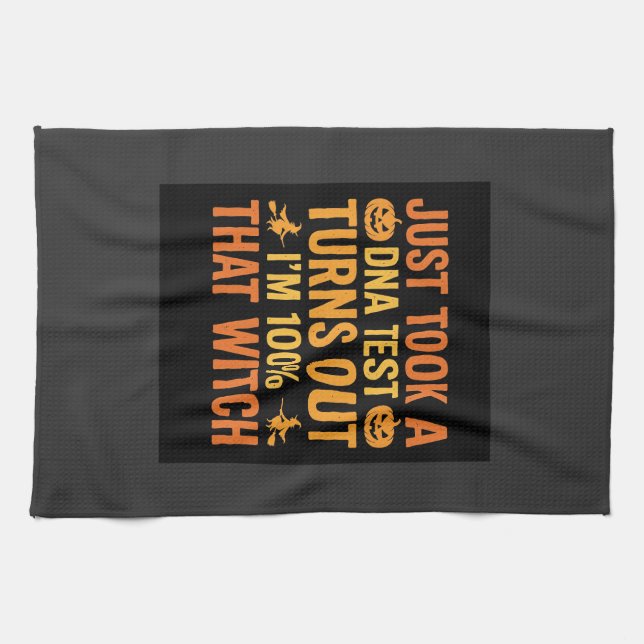 Halloween Hexen DNA Test Lustiges Design Geschirrtuch (Horizontal)