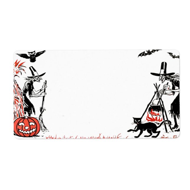 Halloween Hexen Etikett (Vorne)