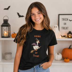 Halloween Hexen-Gans Honk or Treat Frau T-Shirt