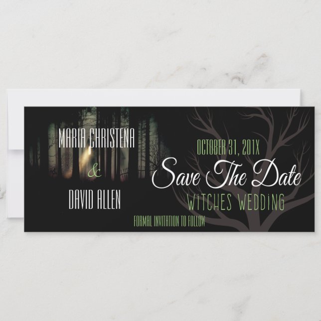 Halloween Hexen Hochzeit Speichern Sie die Datumsk Save The Date (Vorderseite)