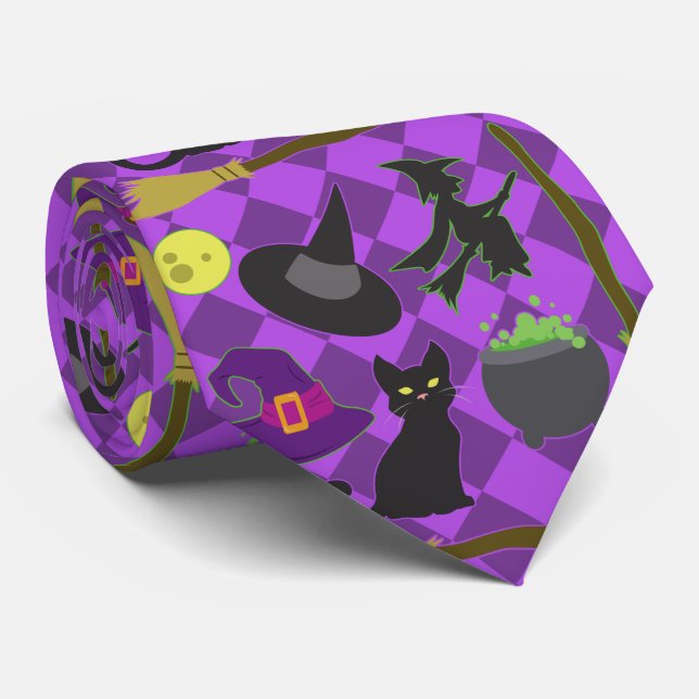 Halloween Hexen Krawatte (Gerollt)