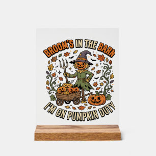 Halloween Hexen-Kürbis-Patch Humor Acrylschild