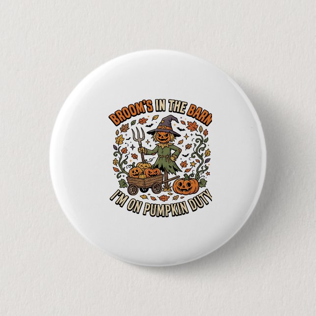 Halloween Hexen-Kürbis-Patch Humor Button (Vorderseite)