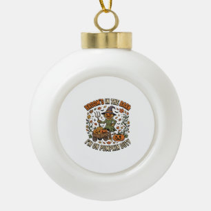 Halloween Hexen-Kürbis-Patch Humor Keramik Kugel-Ornament