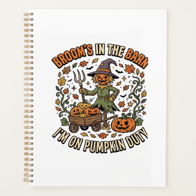 Halloween Hexen-Kürbis-Patch Humor Planer (Vorderseite)