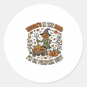 Halloween Hexen-Kürbis-Patch Humor Runder Aufkleber