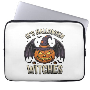Halloween Hexen-Kürbis Vintage-Fledermaus-Shirt_1 Laptopschutzhülle