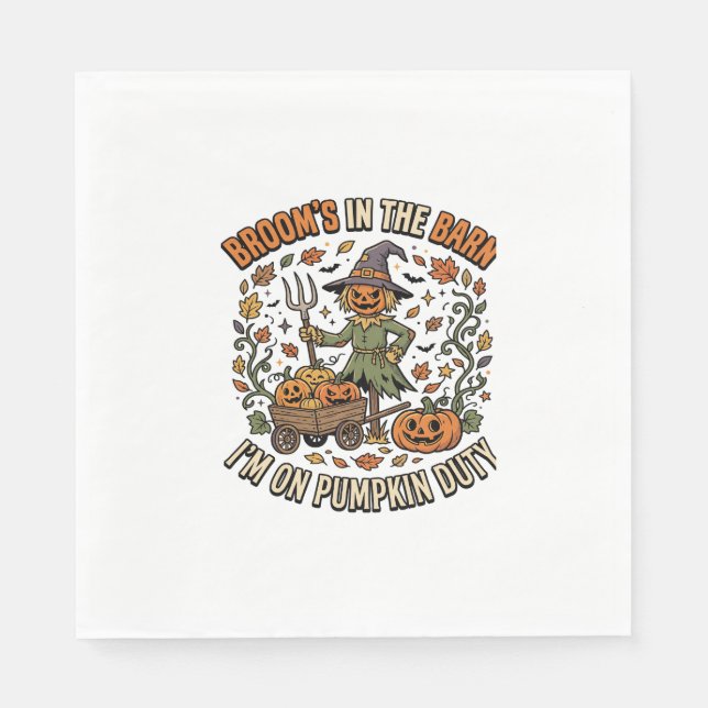 Halloween Hexen-Kürbisfeld Humor Serviette (Vorderseite)