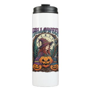 Halloween Hexen Kürbisse Mondphasen_1 Thermosbecher
