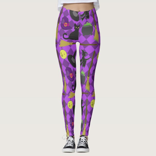 Halloween Hexen Leggings (Vorderseite)
