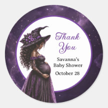 Halloween-Hexen-Mama-Baby-Shower-Aufkleber Etikett