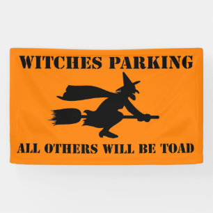 Halloween Hexen Parking Spaß Banner