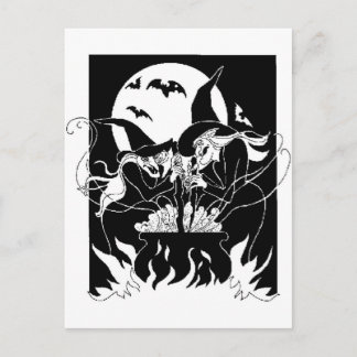 Halloween Hexen Postkarte