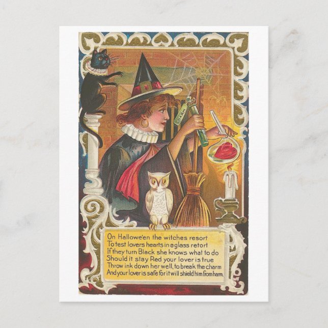 Halloween Hexen Postkarte (Vorderseite)